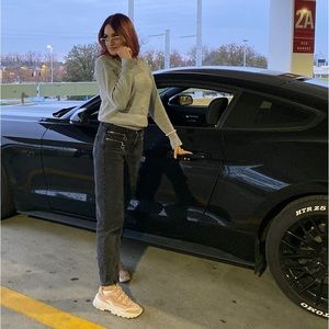 Zara Wide leg high waisted black jeans